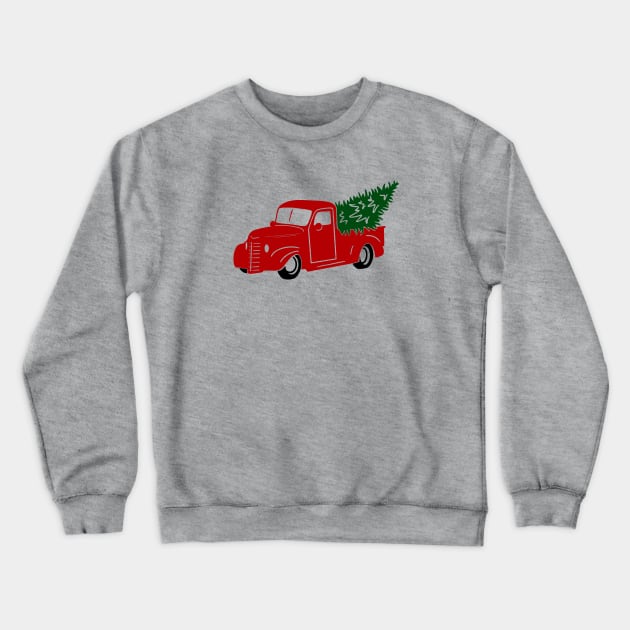 Christmas Tree Truck Crewneck Sweatshirt by Likeable Design